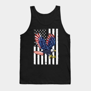 Patriotic Eagle T-Shirt 4th of July USA American Flag Tank Top